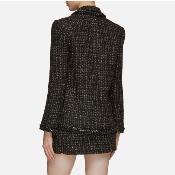 Alice + Olivia Shan Chain-Trim Tweed Jacket - Picture 4 of 16